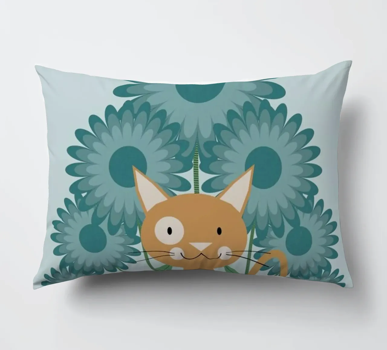 Cat In The Flowerfield cuscino da Karin Bijlsma