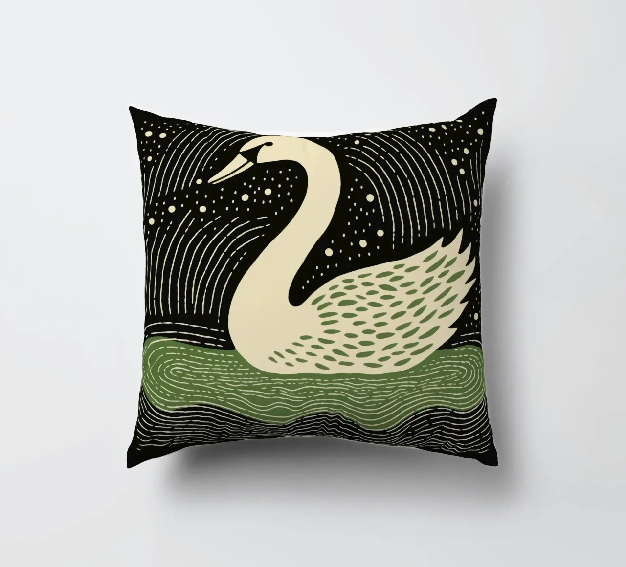 Cigno Verde 1 cuscino da Minimal Animal Art