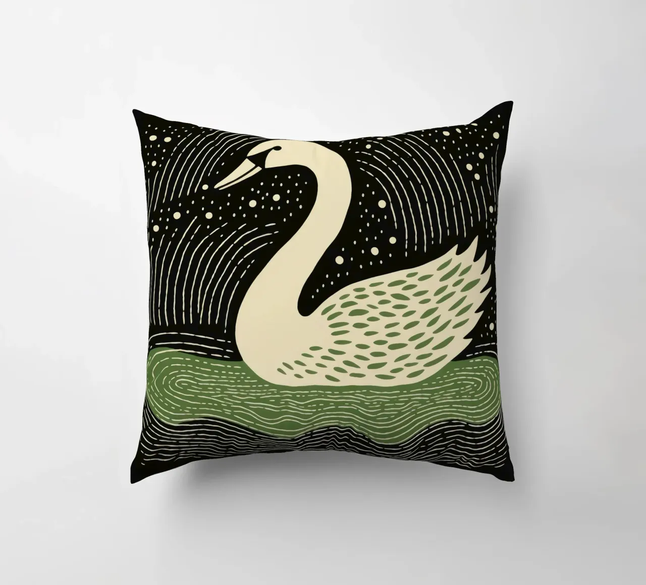 Cigno Verde 1 cuscino da Minimal Animal Art