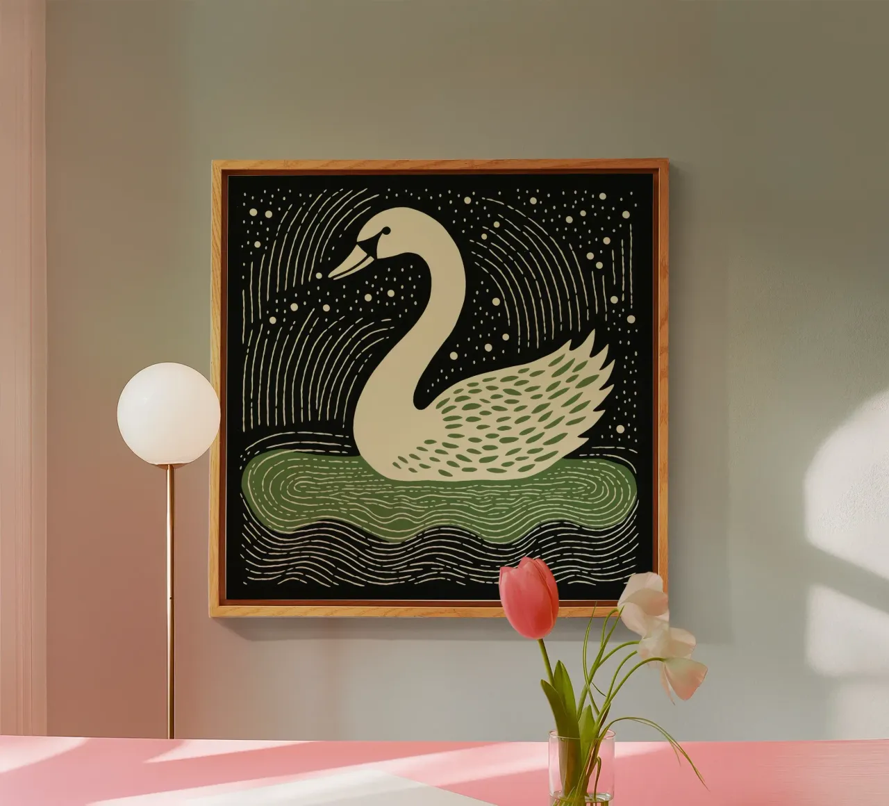 Cigno verde plexiglass da Minimal Animal Art