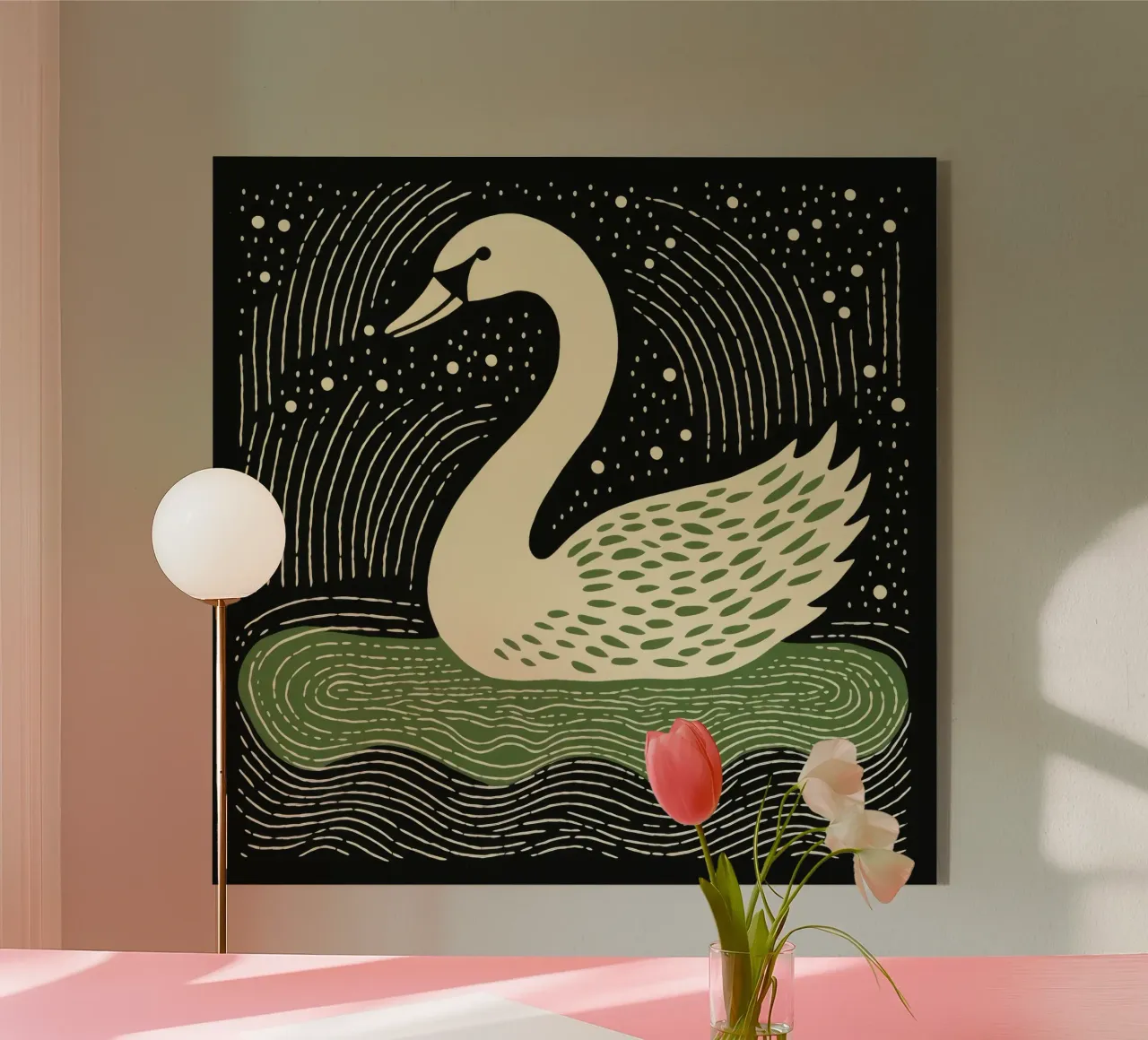 Cigno verde plexiglass da Minimal Animal Art