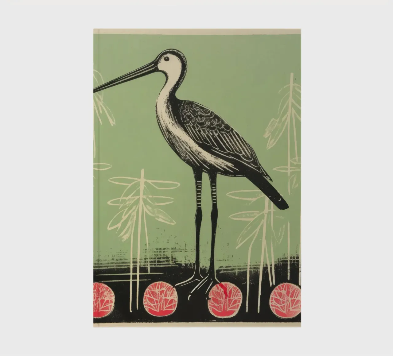 Cigogne verte 3 carnet de notes de Minimal Animal Art