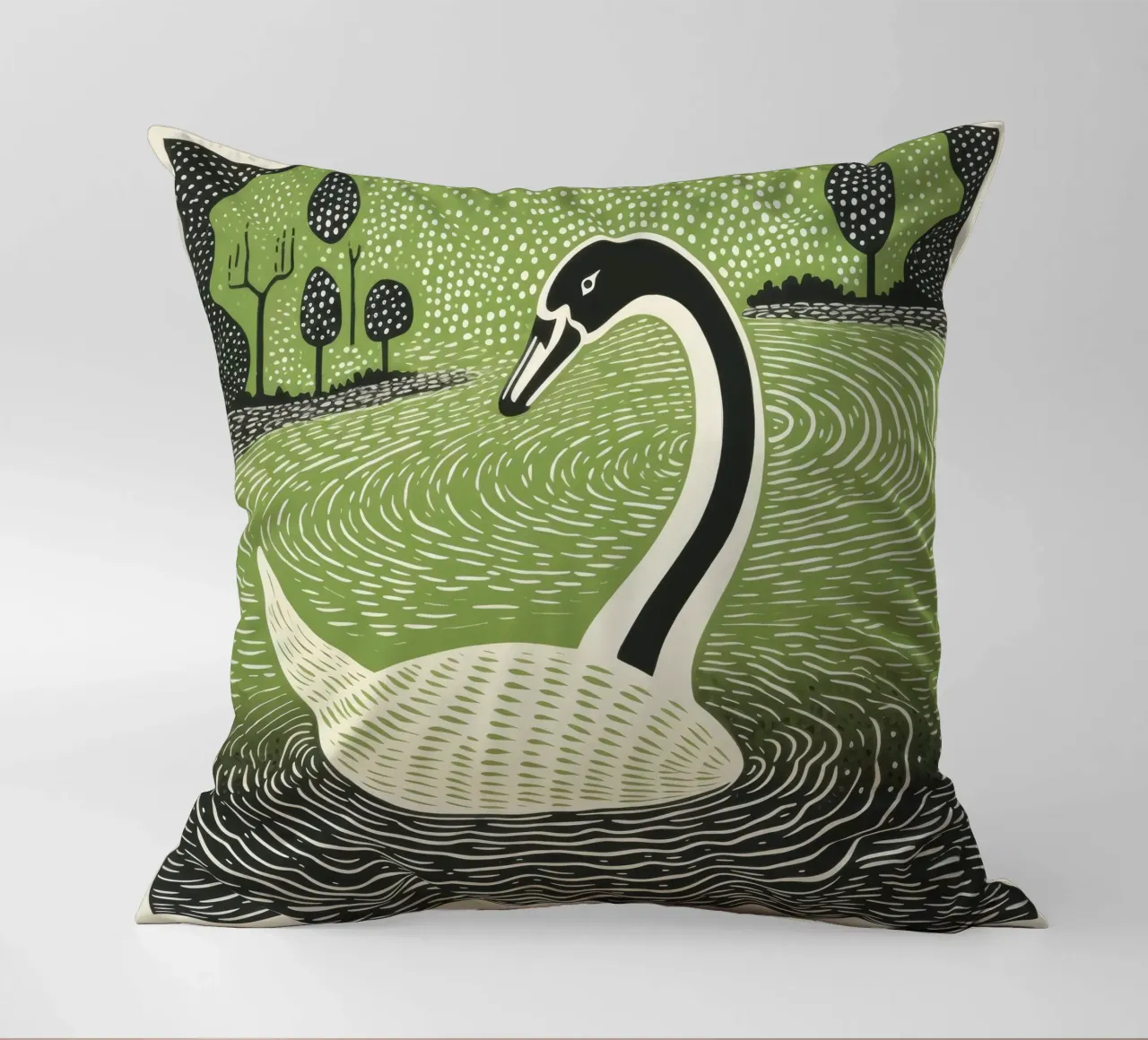 Cigno Verde 2 cuscino da Minimal Animal Art