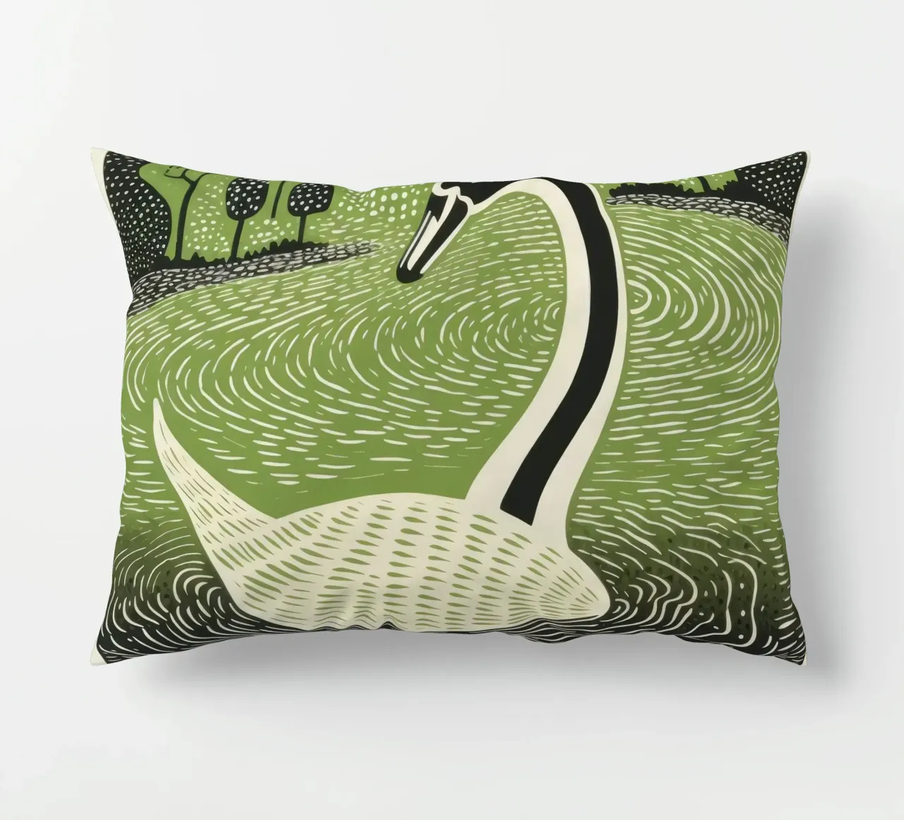 Cigno Verde 2 cuscino da Minimal Animal Art