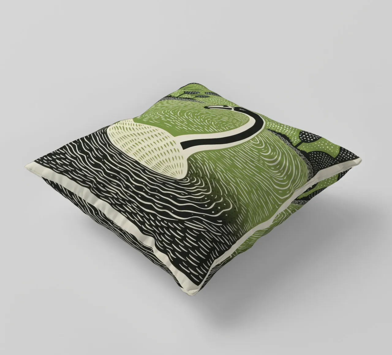 Cigno Verde 2 cuscino da Minimal Animal Art