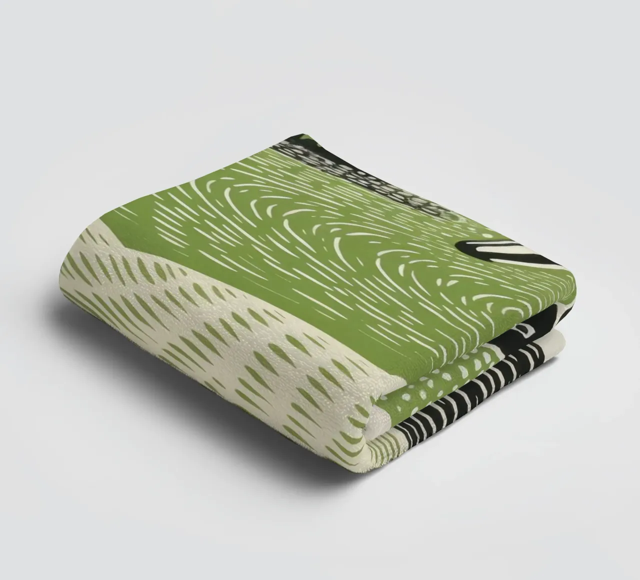 Green Swan 2 towel by Minimal Animal Art