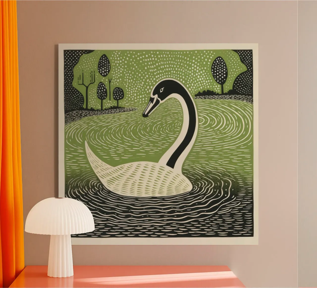 Cigno verde plexiglass da Minimal Animal Art