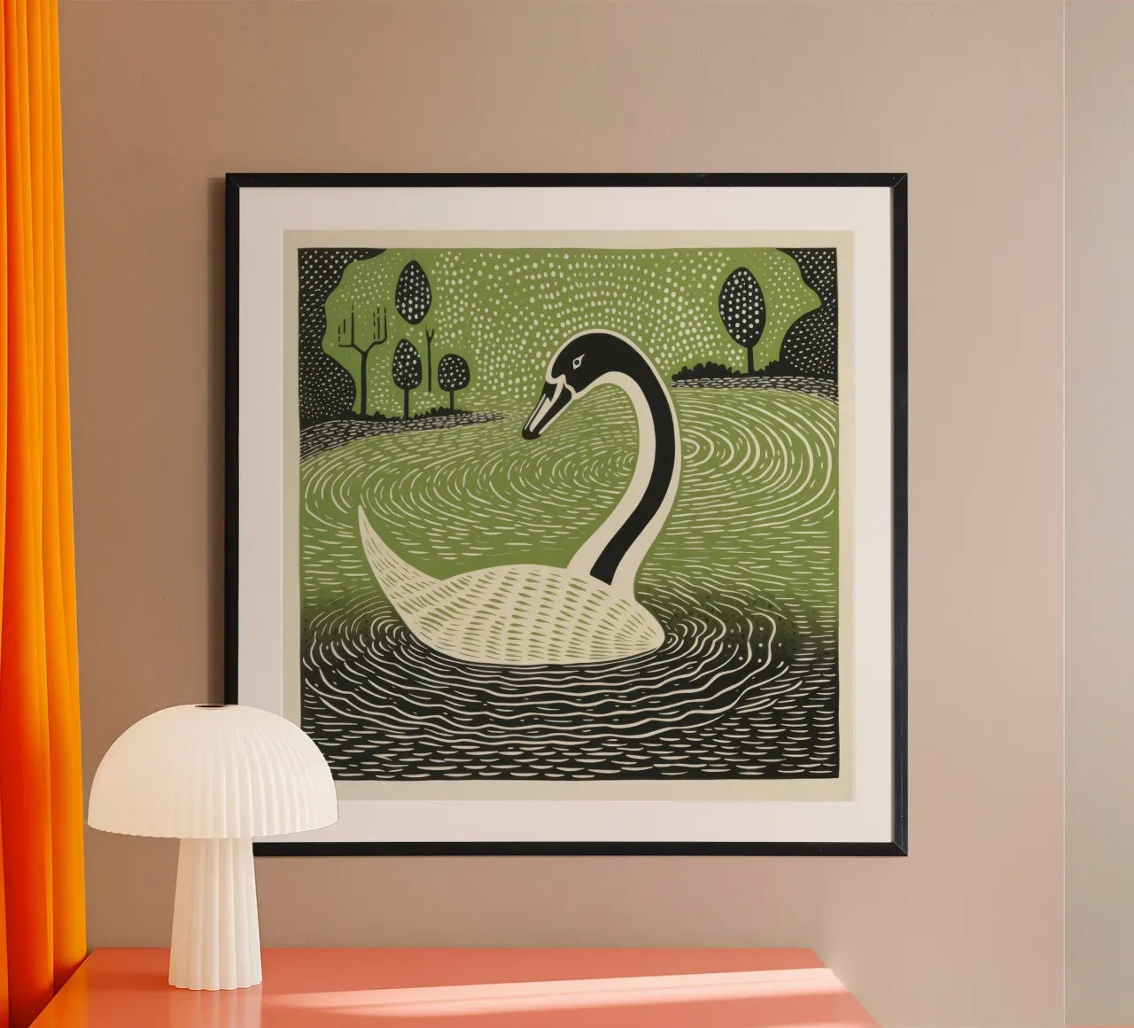Cigno Verde 2 poster da Minimal Animal Art