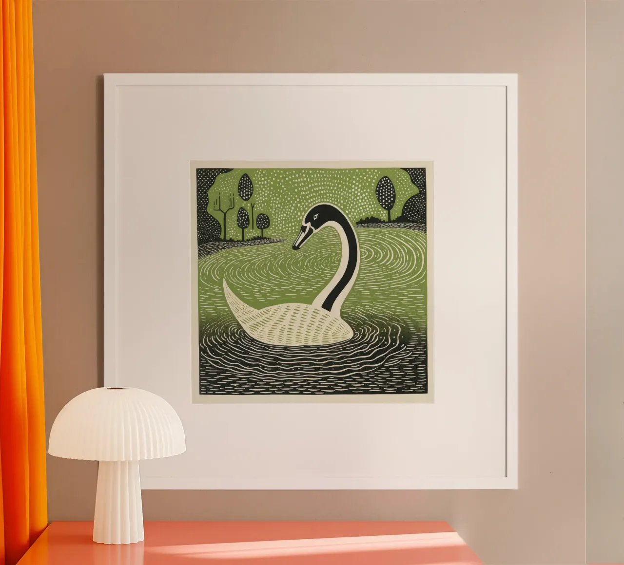 Cigno Verde 2 poster da Minimal Animal Art