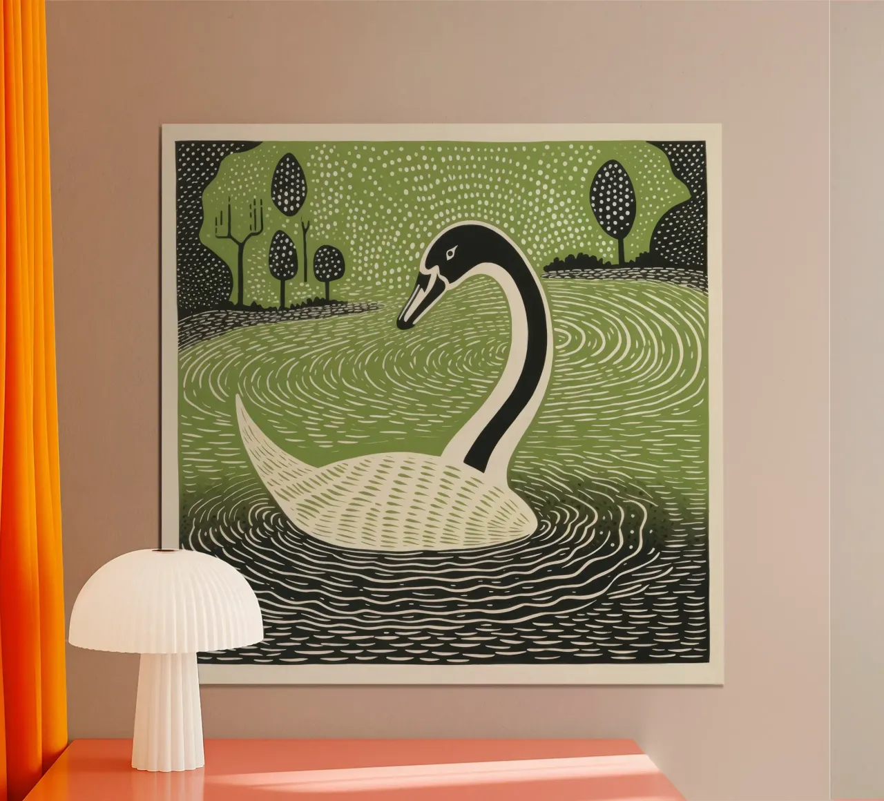 Cigno Verde 2 poster da Minimal Animal Art
