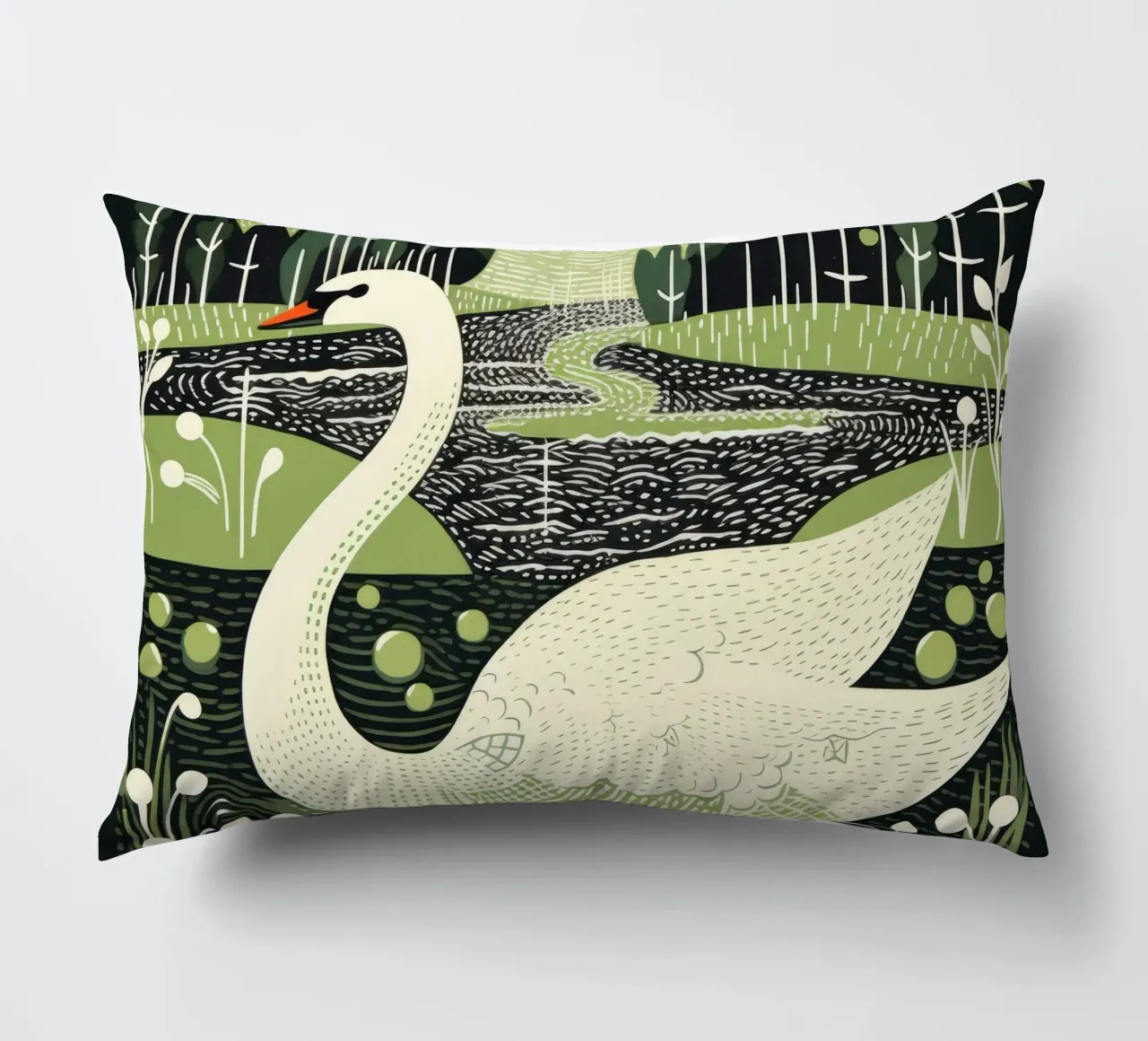 Cigno Verde 3 cuscino da Minimal Animal Art