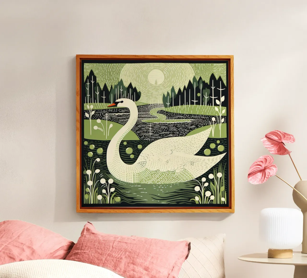 Cigno verde plexiglass da Minimal Animal Art