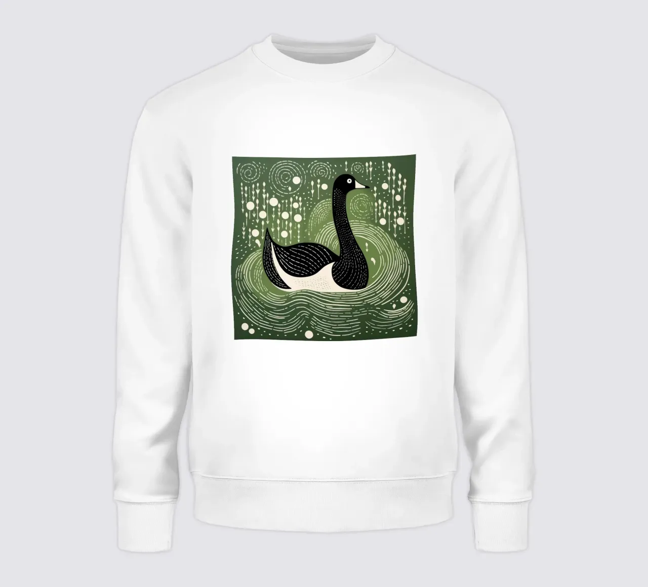 Cigno Verde 4 felpa da Minimal Animal Art