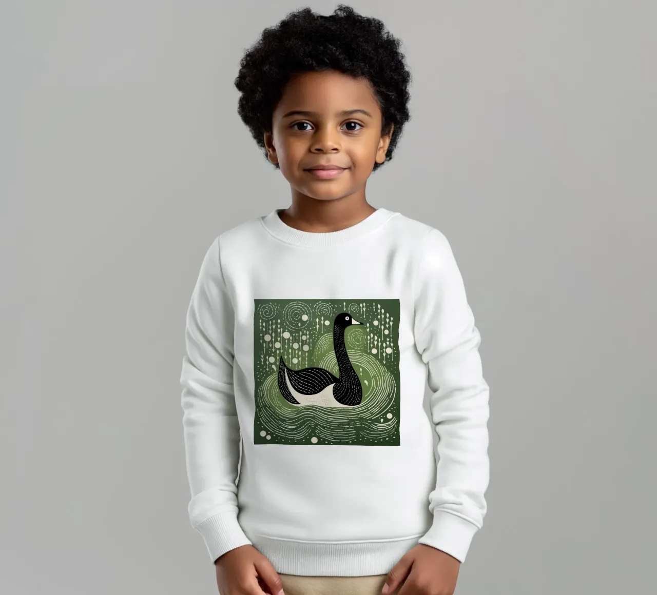 Cigno verde felpa bambino da Minimal Animal Art