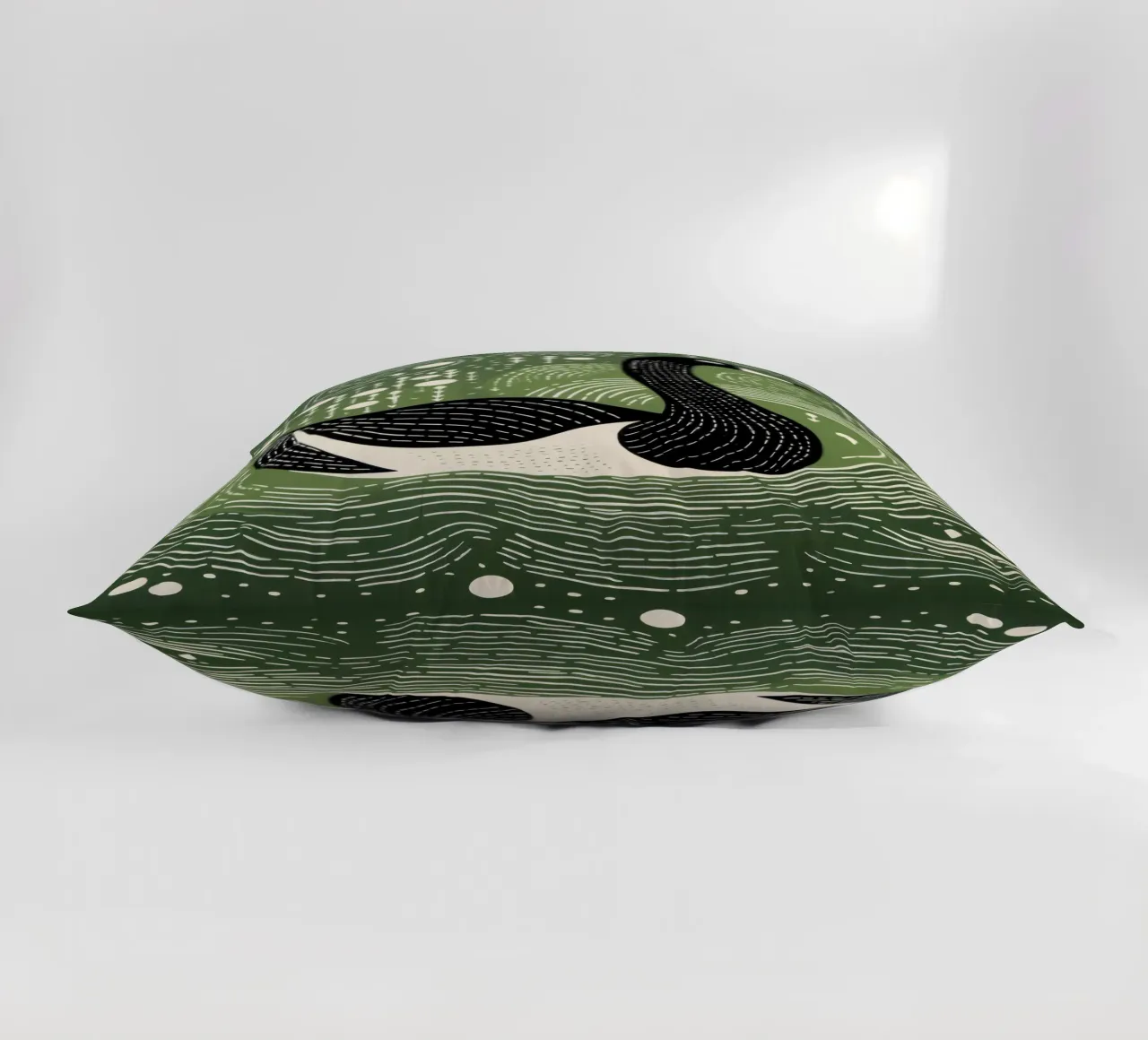 Cygne vert 4 coussin de Minimal Animal Art