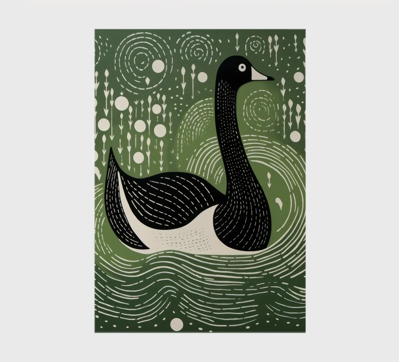 Cygne vert 4 carnet de notes de Minimal Animal Art