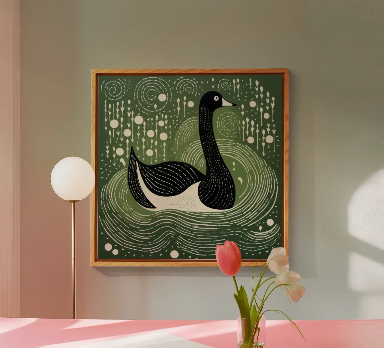 Cigno verde plexiglass da Minimal Animal Art