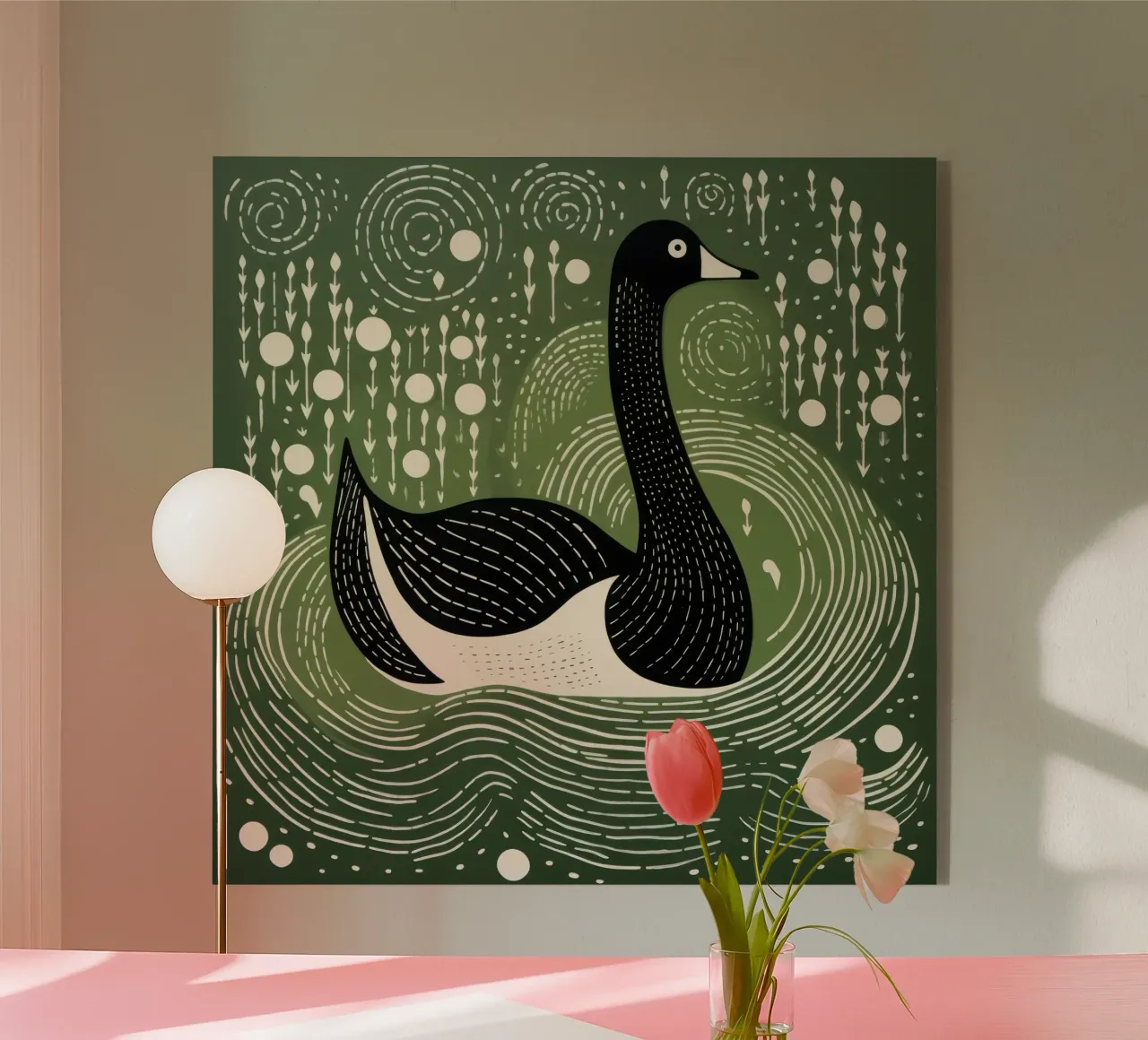 Cigno verde plexiglass da Minimal Animal Art