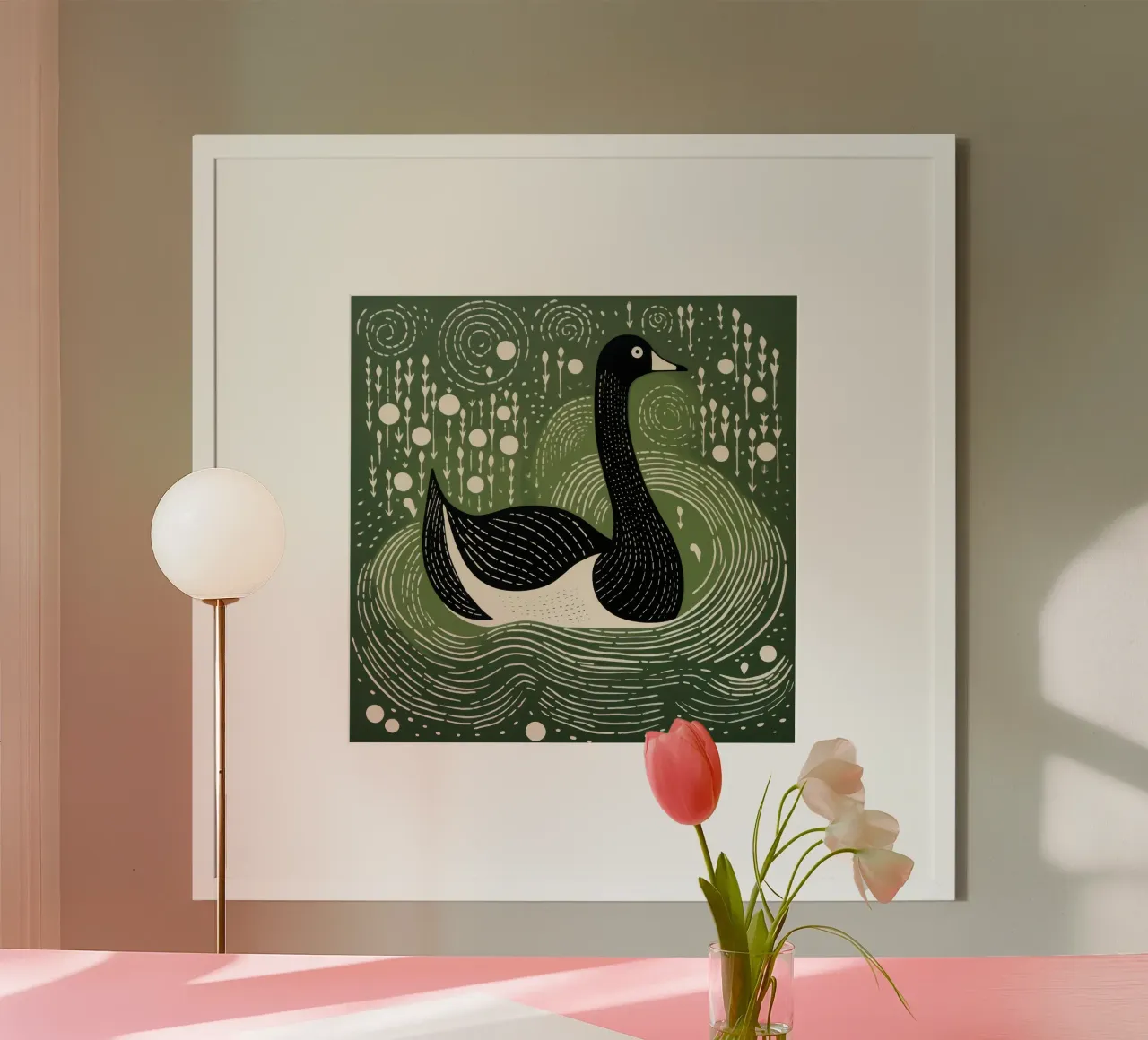 Cygne vert 4 hahnemühle de Minimal Animal Art