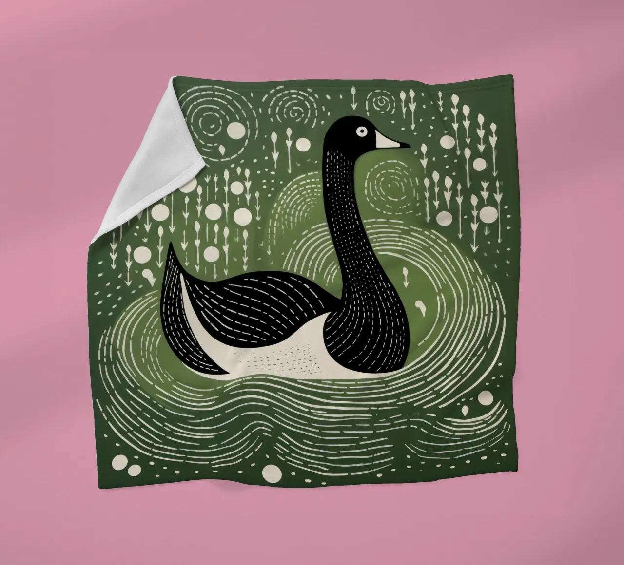 Cygne vert 4 plaid polaire de Minimal Animal Art