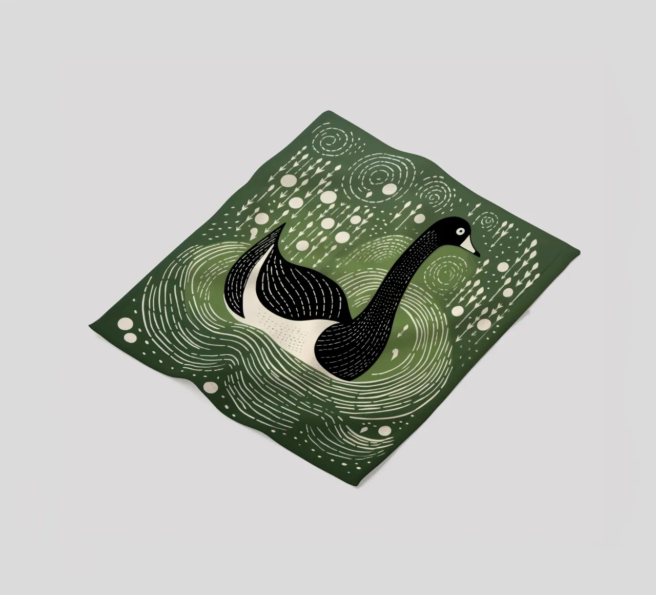 Cygne vert 4 plaid polaire de Minimal Animal Art