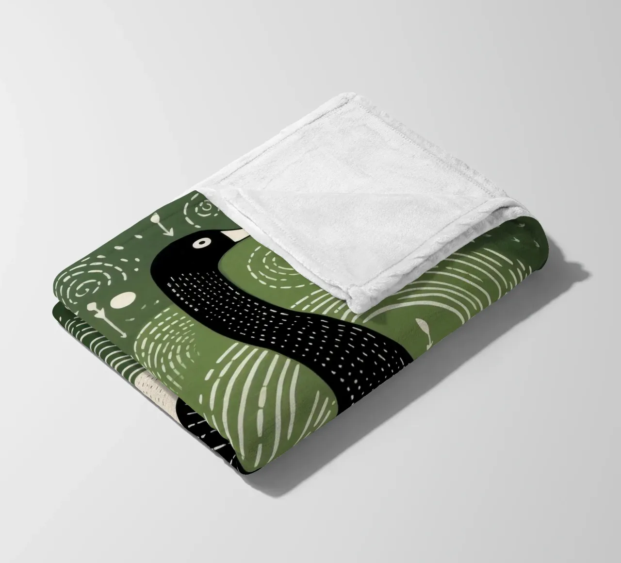 Cygne vert 4 plaid polaire de Minimal Animal Art