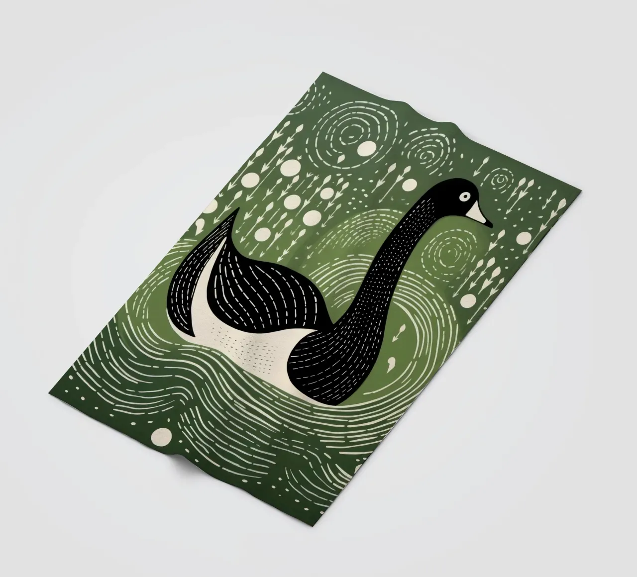 Cygne vert 4 plaid polaire de Minimal Animal Art
