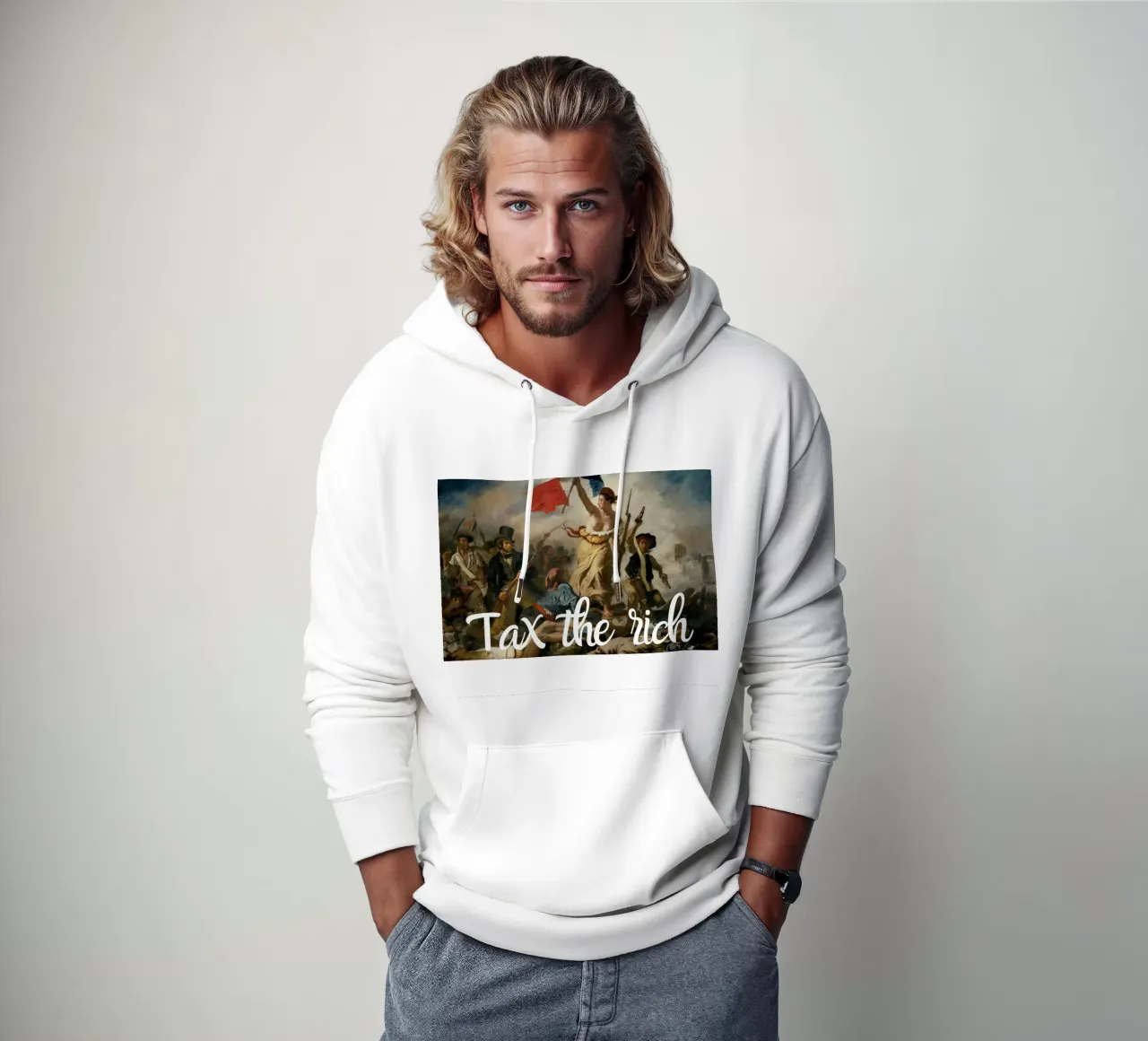 Belast de rijken - grappig citaat uit de klassieke kunst hoodie van Happy Mind Art