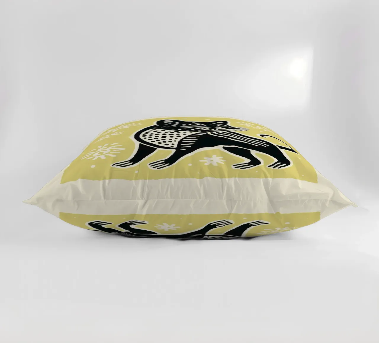 Green Tasmanian Devil 2 decorative cushion by Minimal Animal Art
