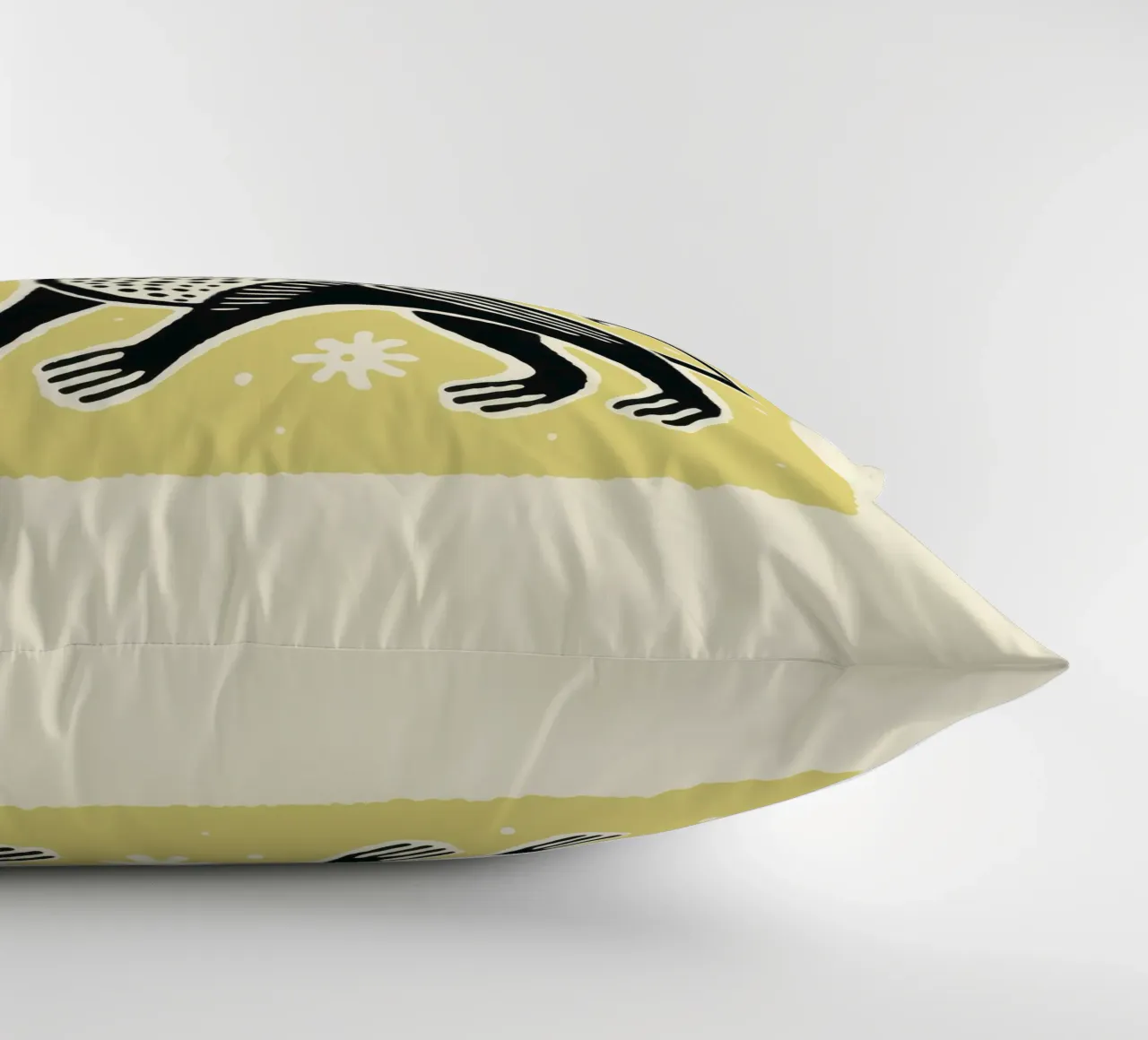 Green Tasmanian Devil 2 decorative cushion by Minimal Animal Art