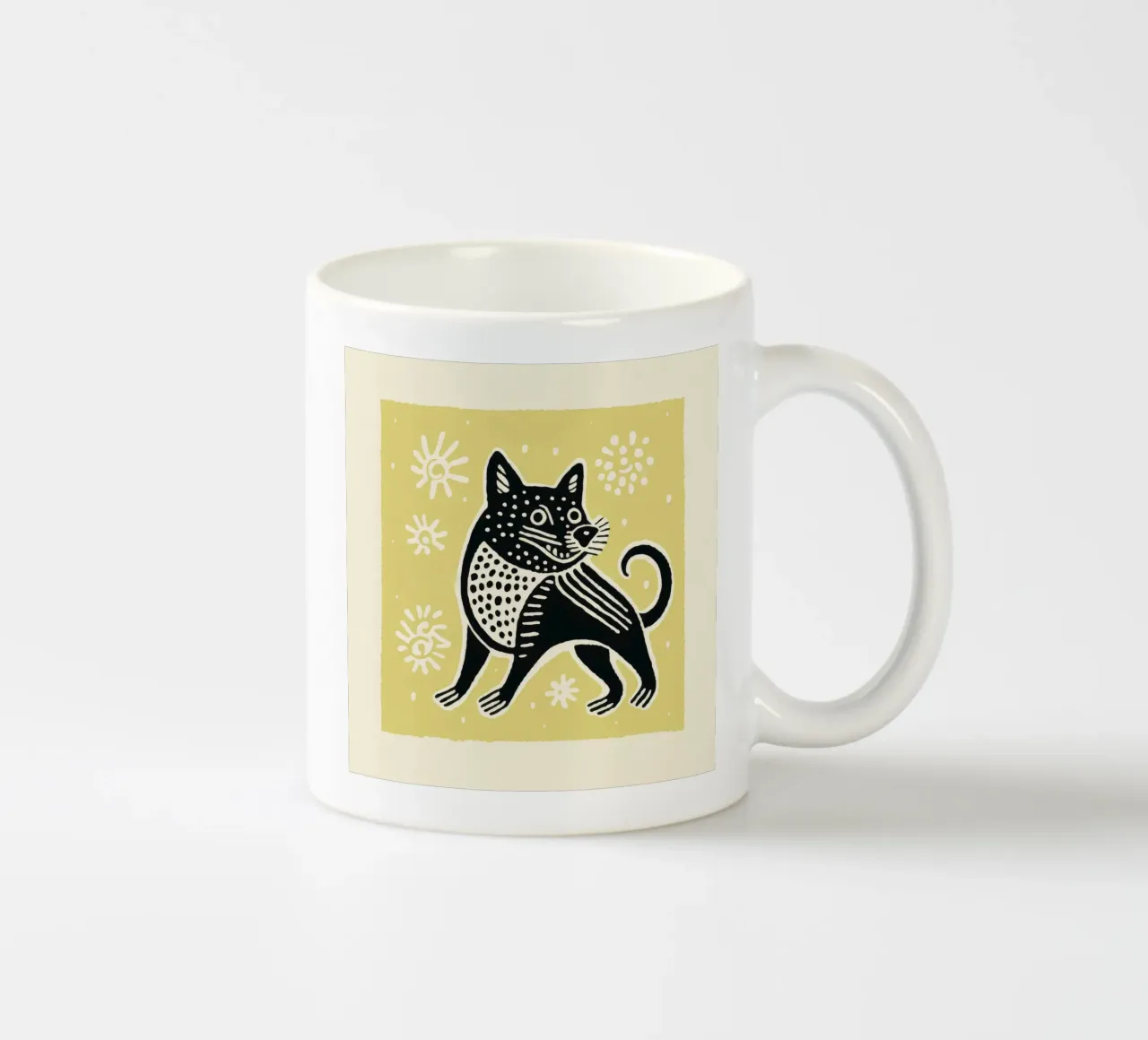 Diavolo della Tasmania verde 2 tazza in ceramica da Minimal Animal Art