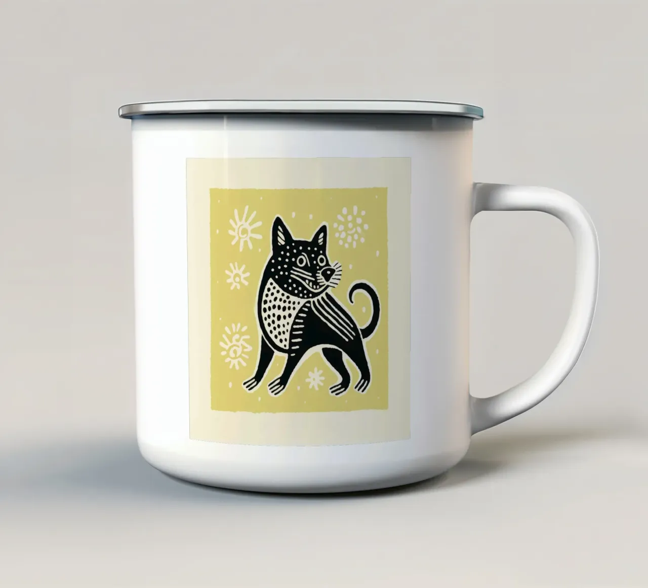 Diavolo della Tasmania verde 2 tazza in smalto da Minimal Animal Art