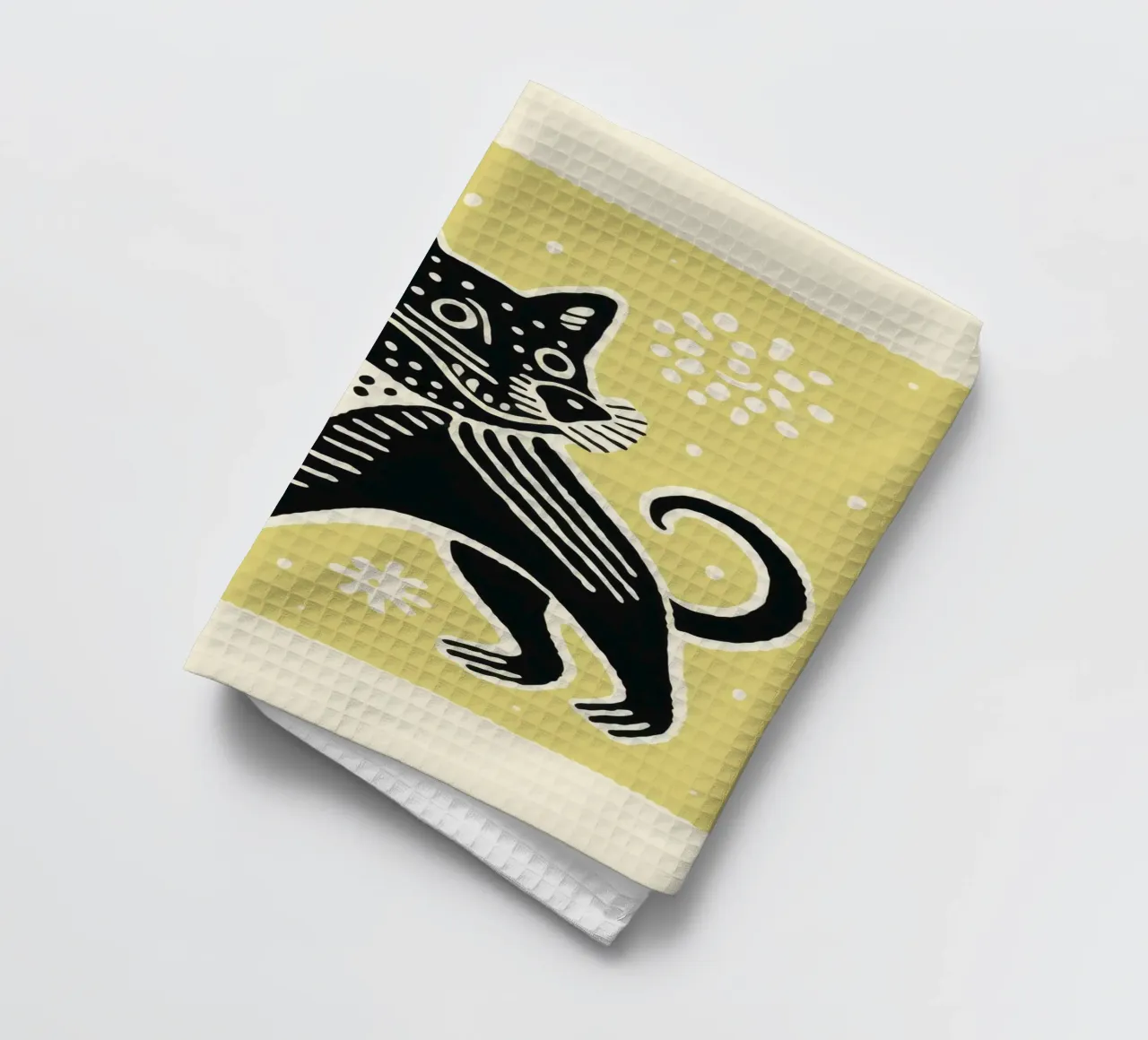 Green Tasmanian Devil 2 tea towel by Minimal Animal Art