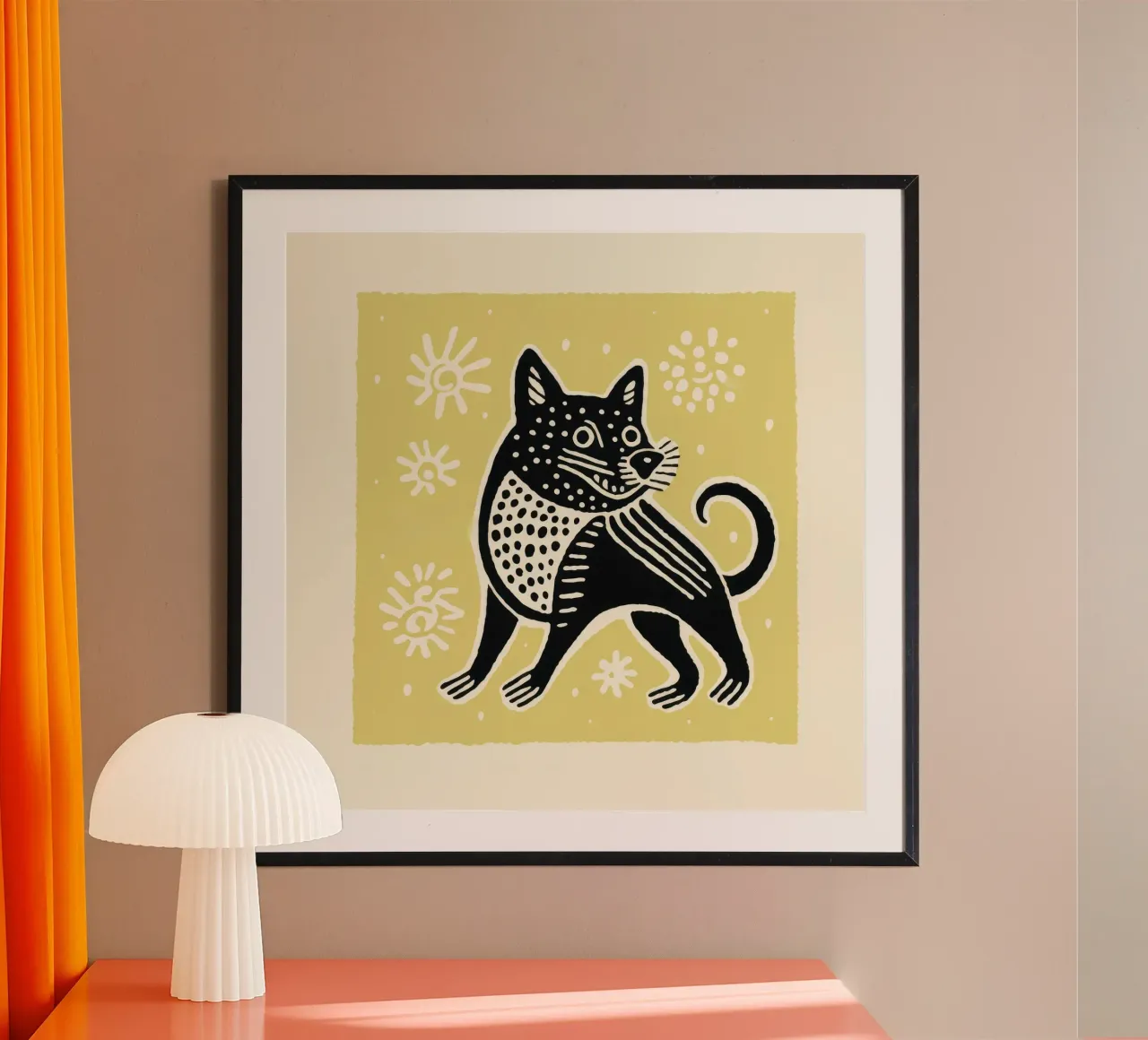 Groene Tasmaanse Duivel 2 poster van Minimal Animal Art