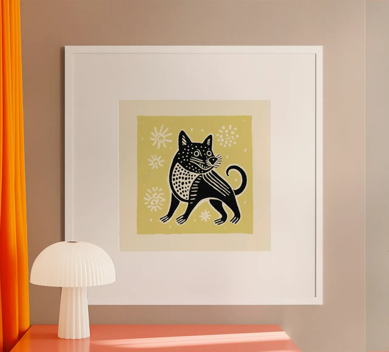 Groene Tasmaanse Duivel 2 poster van Minimal Animal Art
