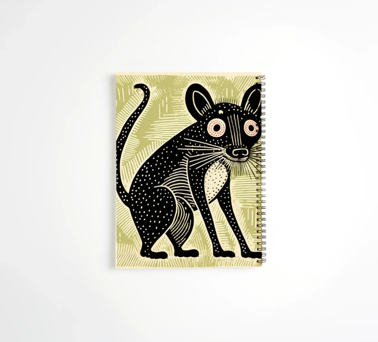 Diavolo della Tasmania verde 3 diario ad anelli da Minimal Animal Art