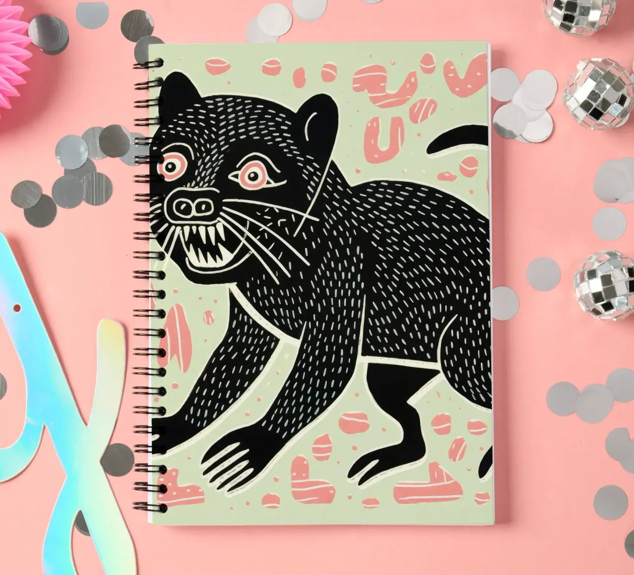 Grüner Tasmanischer Teufel 4 Ringbuch von Minimal Animal Art