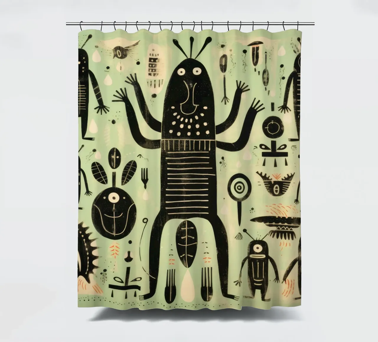 Termite vert 1 rideau de douche de Minimal Animal Art