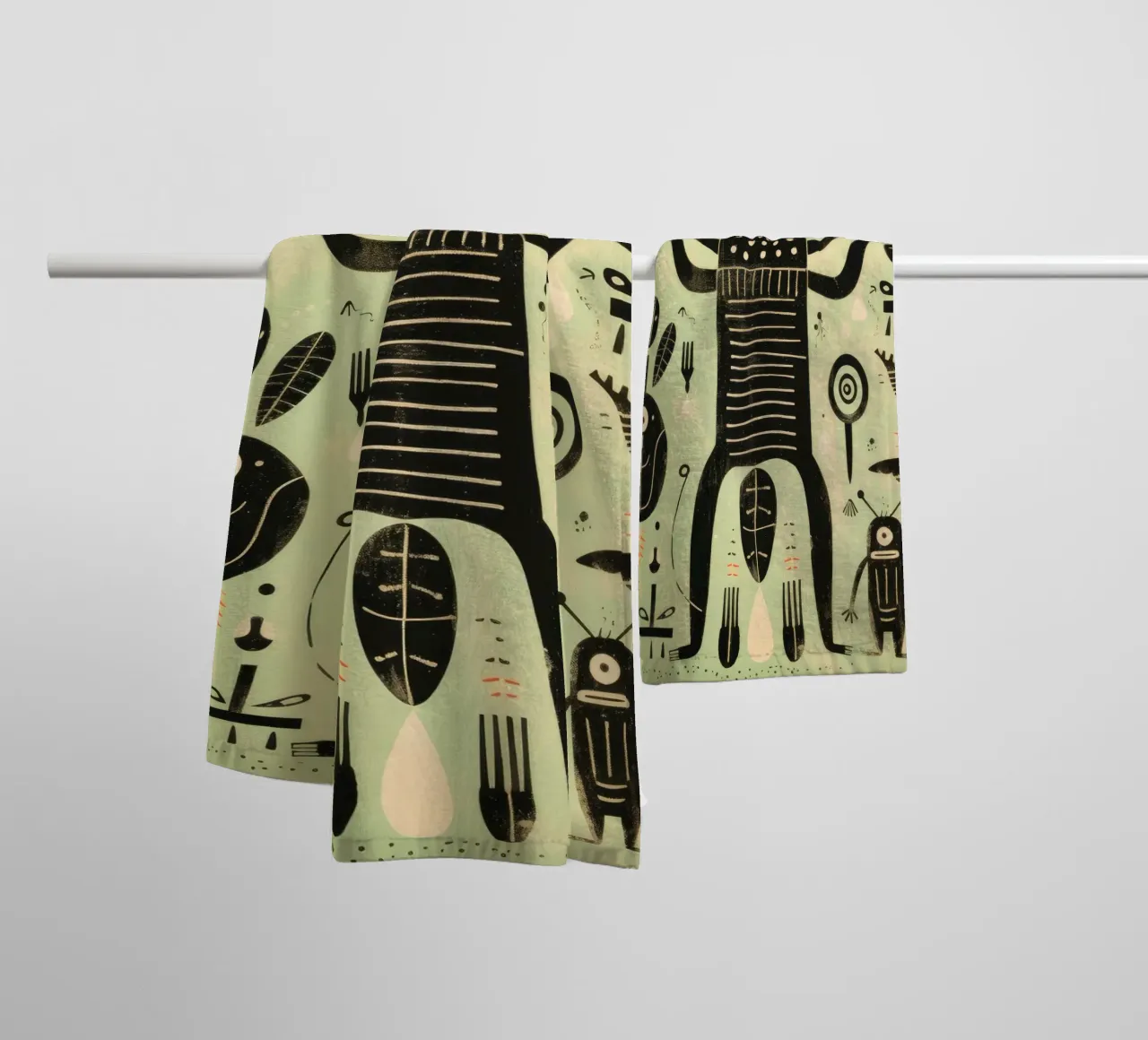 Termite verde 1 asciugamano da bagno da Minimal Animal Art