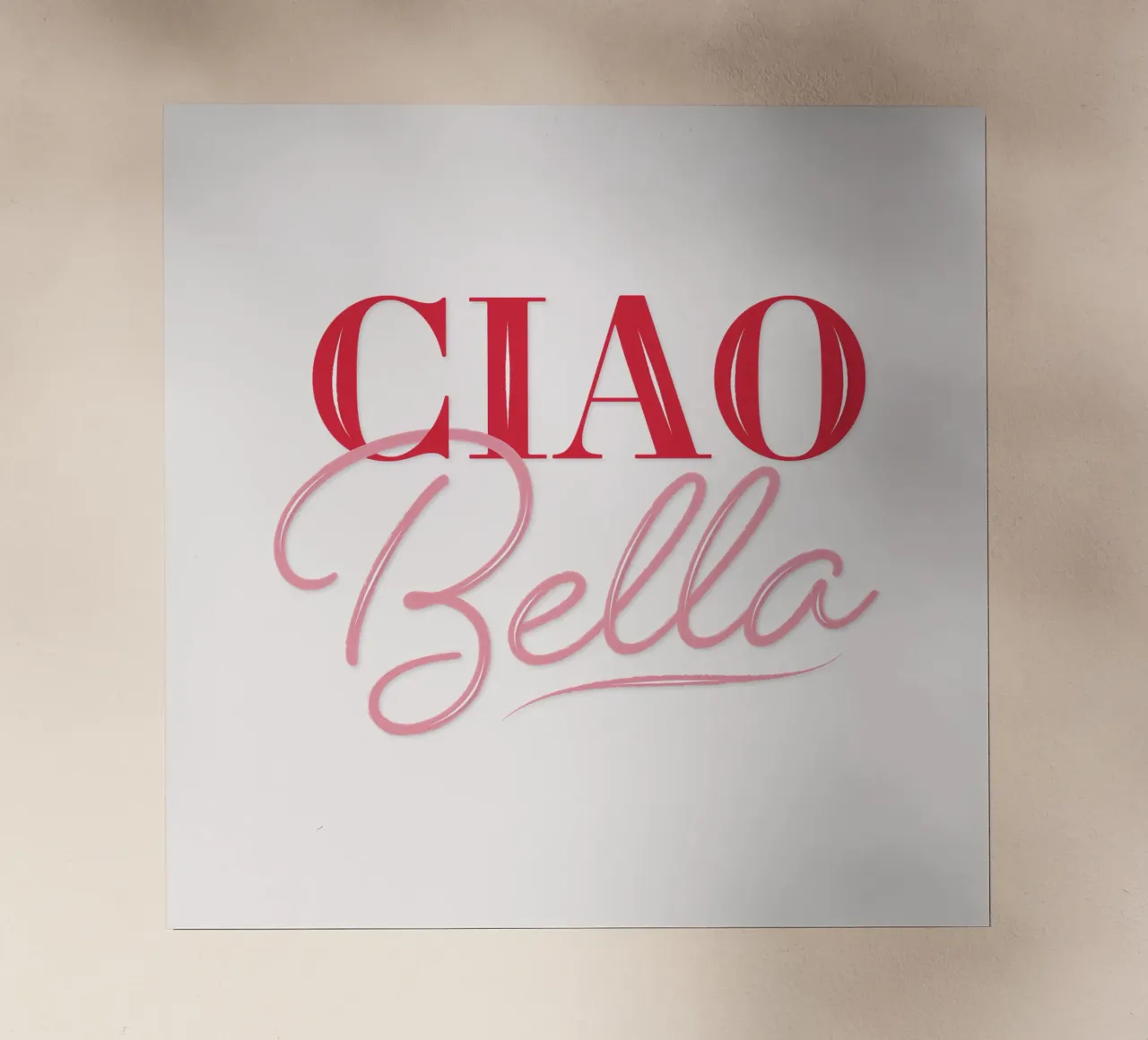 Ciao Bella. Hallo, Schöne, mein Liebling. Pretty in Pink. pellicola backlit da CalliLetters