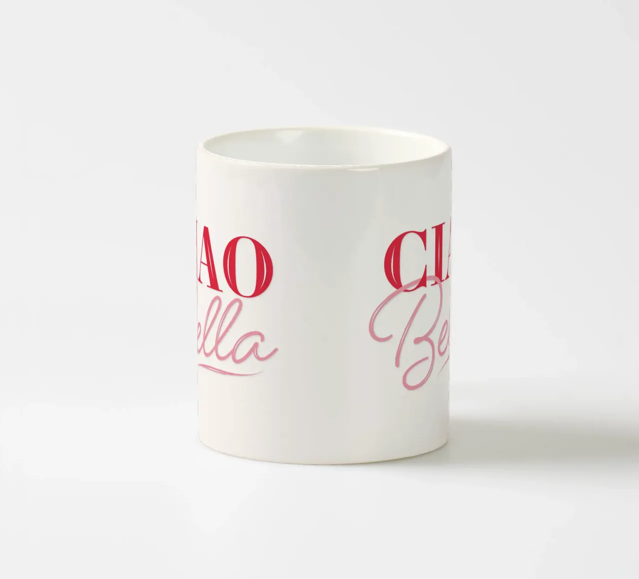 Hoi Bella. Hallo, Schöne, mein Liebling. Mooi in Roze. keramische mok van CalliLetters