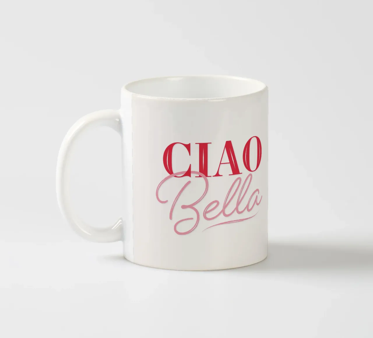 Hoi Bella. Hallo, Schöne, mein Liebling. Mooi in Roze. keramische mok van CalliLetters
