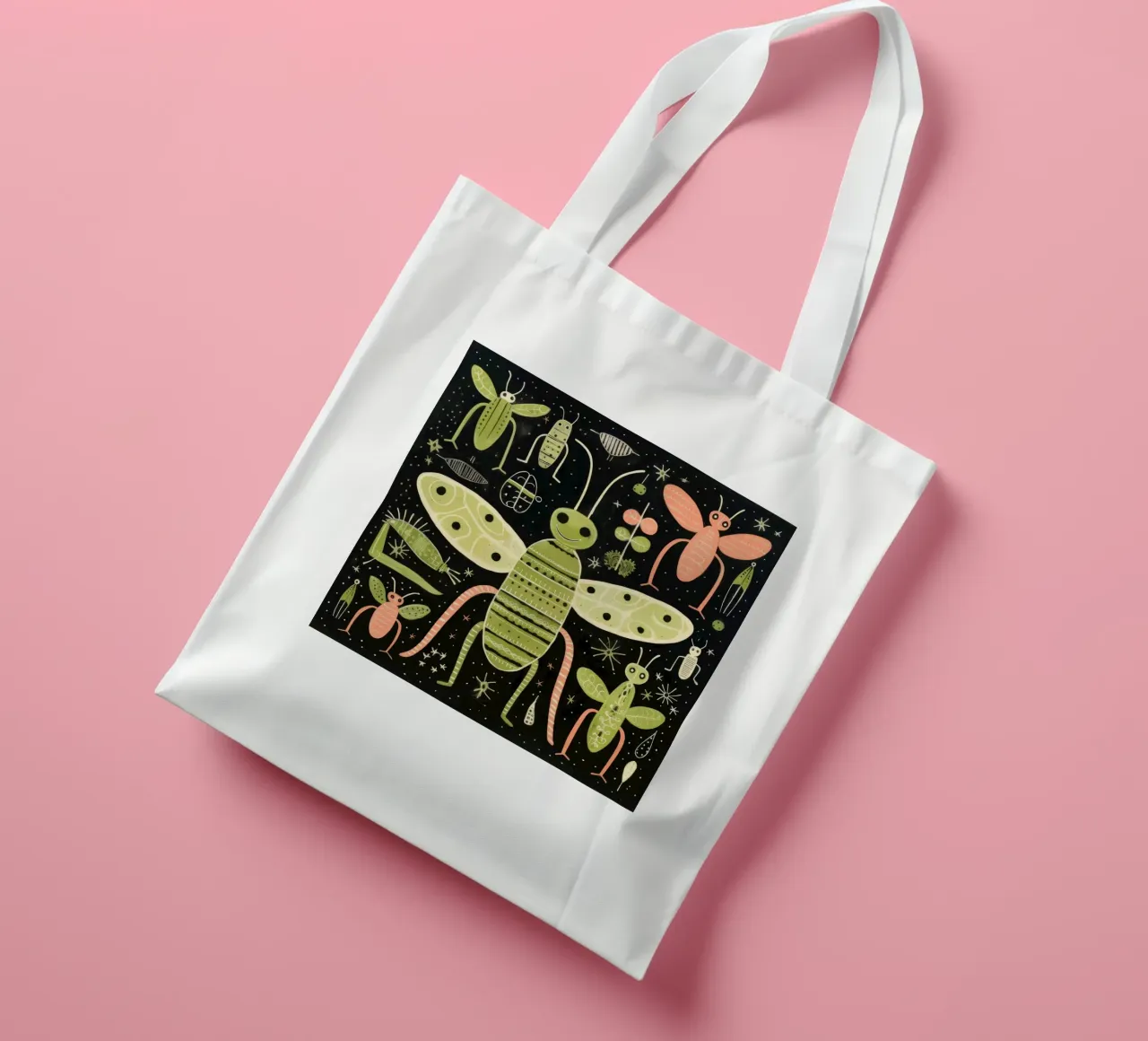 Green Termite 2 tote bag by Minimal Animal Art