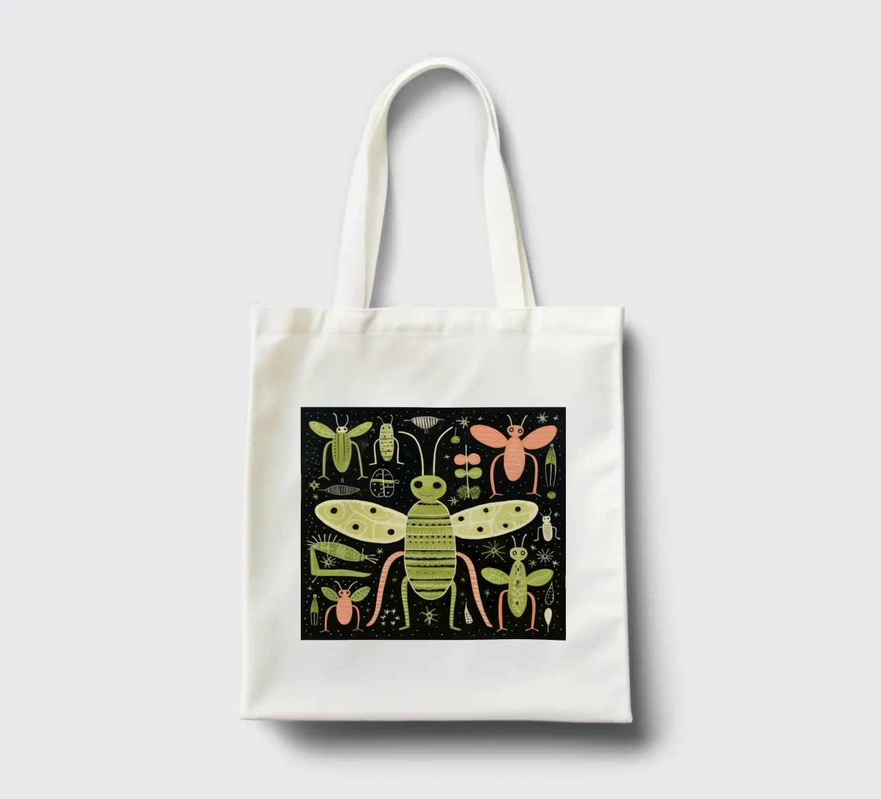 Green Termite 2 tote bag by Minimal Animal Art