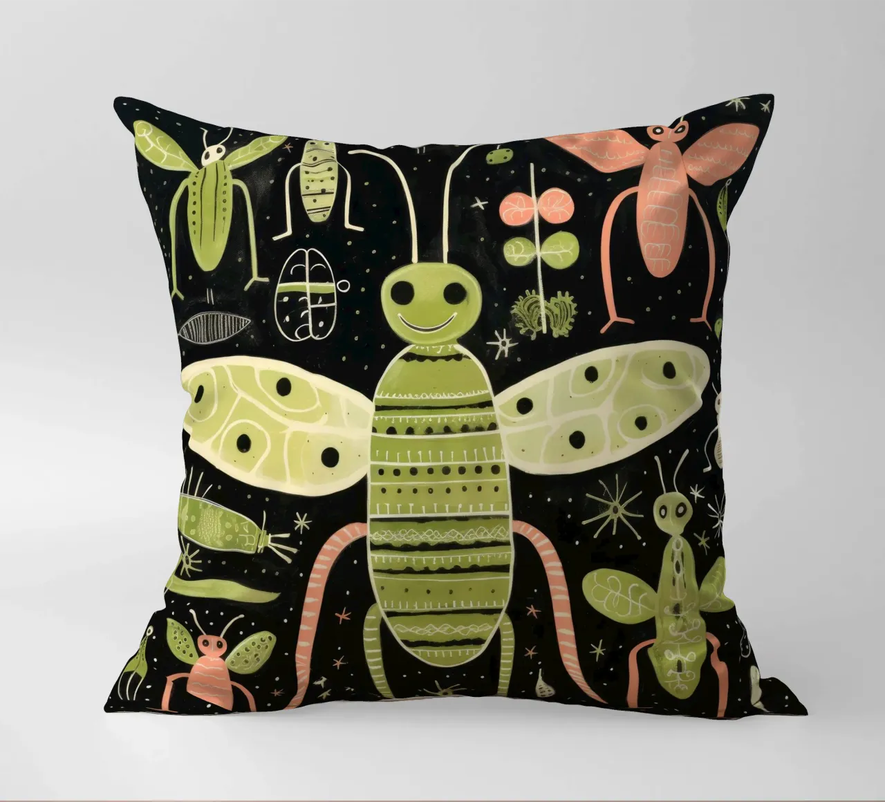 Termite verde 2 cuscino da Minimal Animal Art