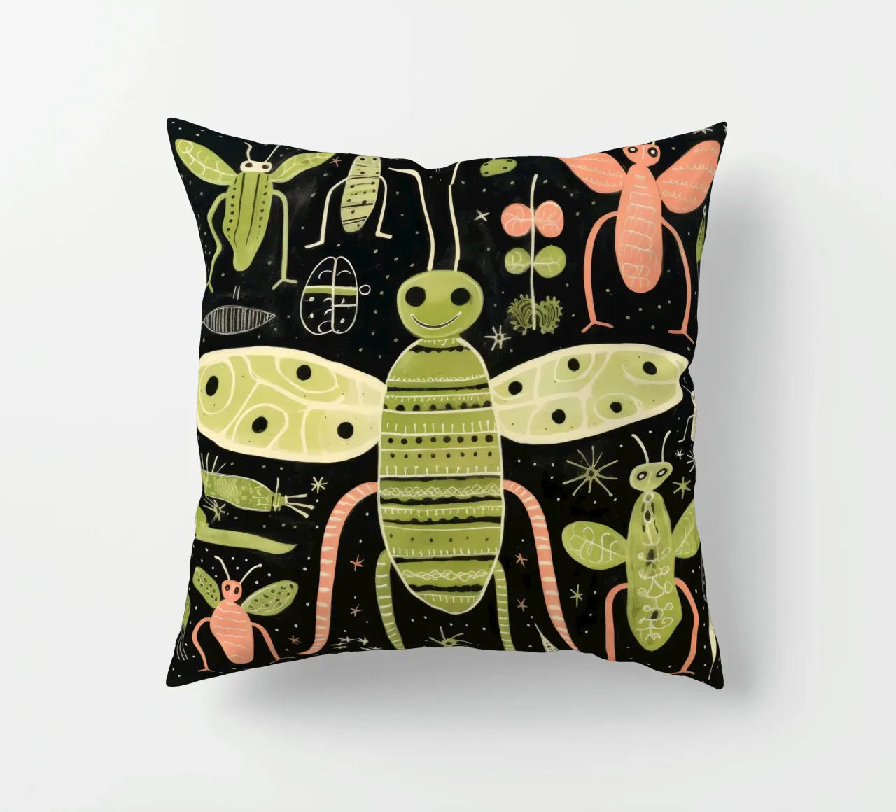 Termite verde 2 cuscino da Minimal Animal Art