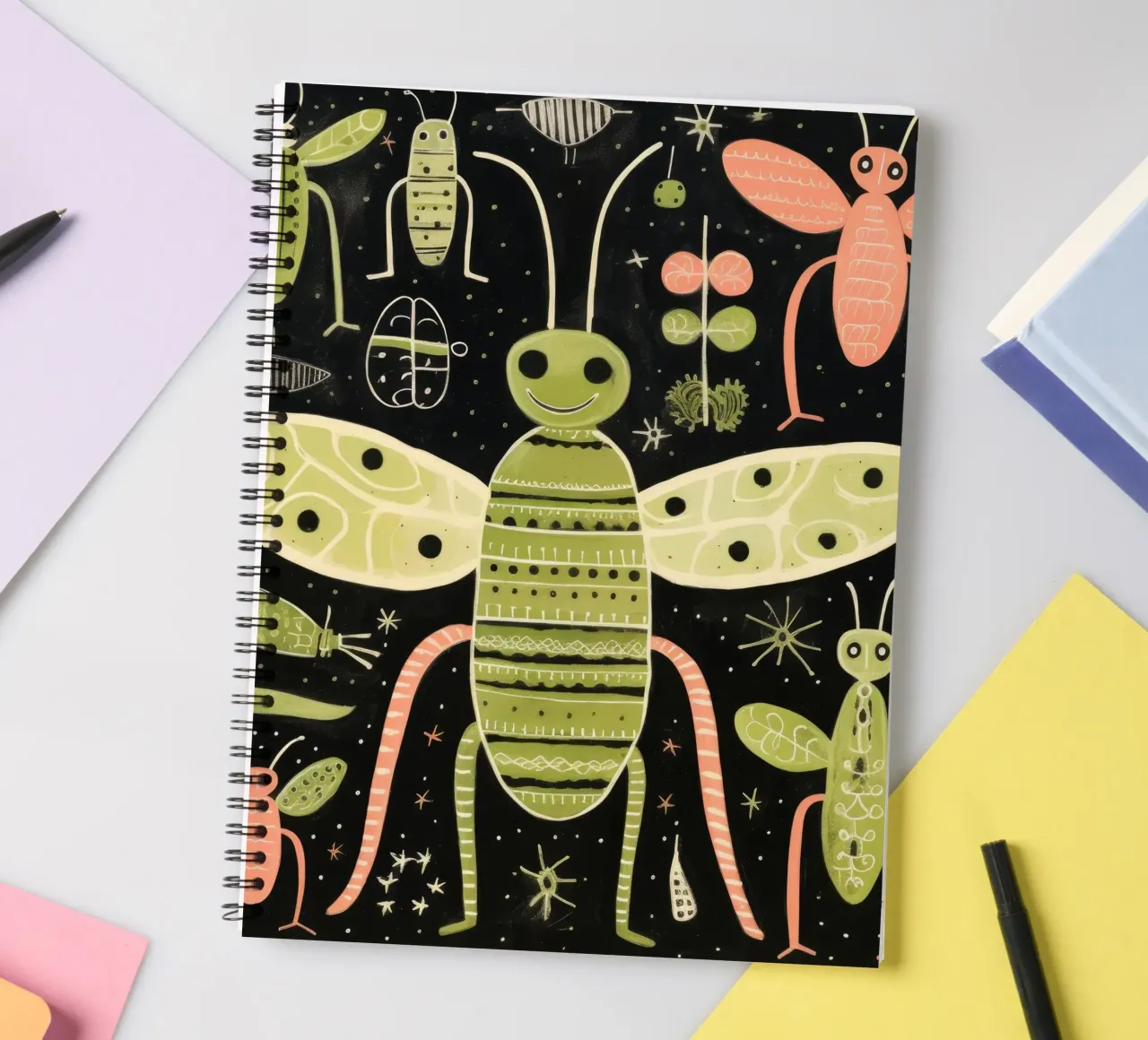 Green Termite 2 spiral notebook by Minimal Animal Art