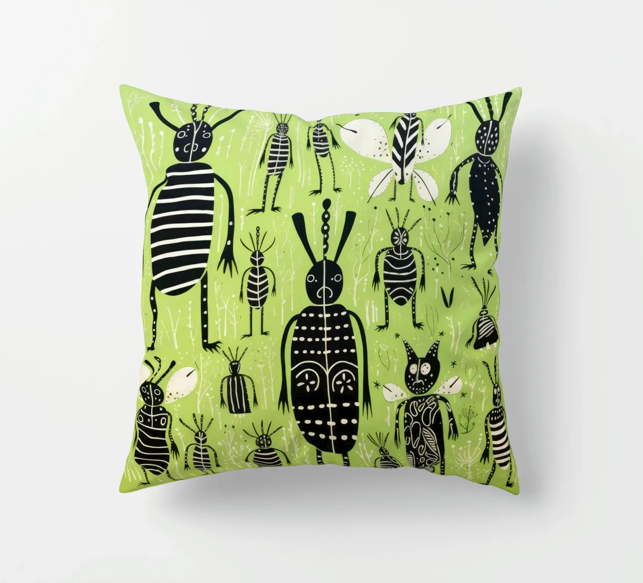 Termite verde 4 cuscino da Minimal Animal Art