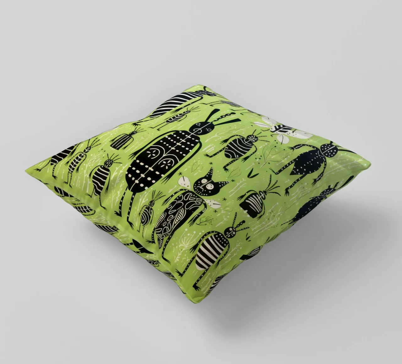 Termite verde 4 cuscino da Minimal Animal Art