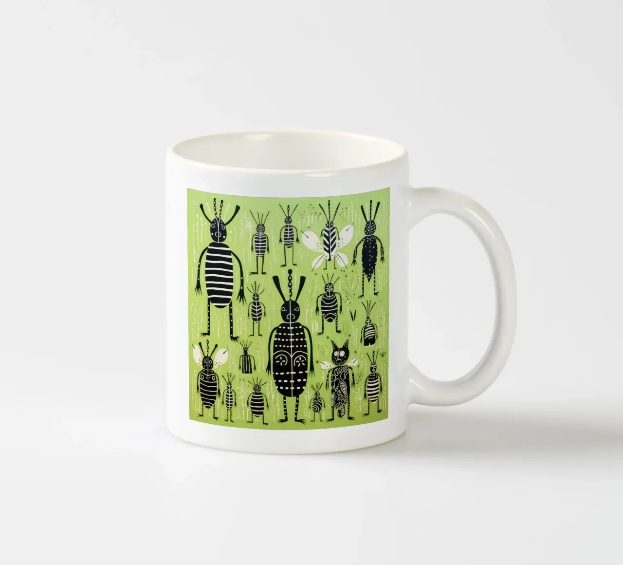 Termite verde 4 tazza in ceramica da Minimal Animal Art